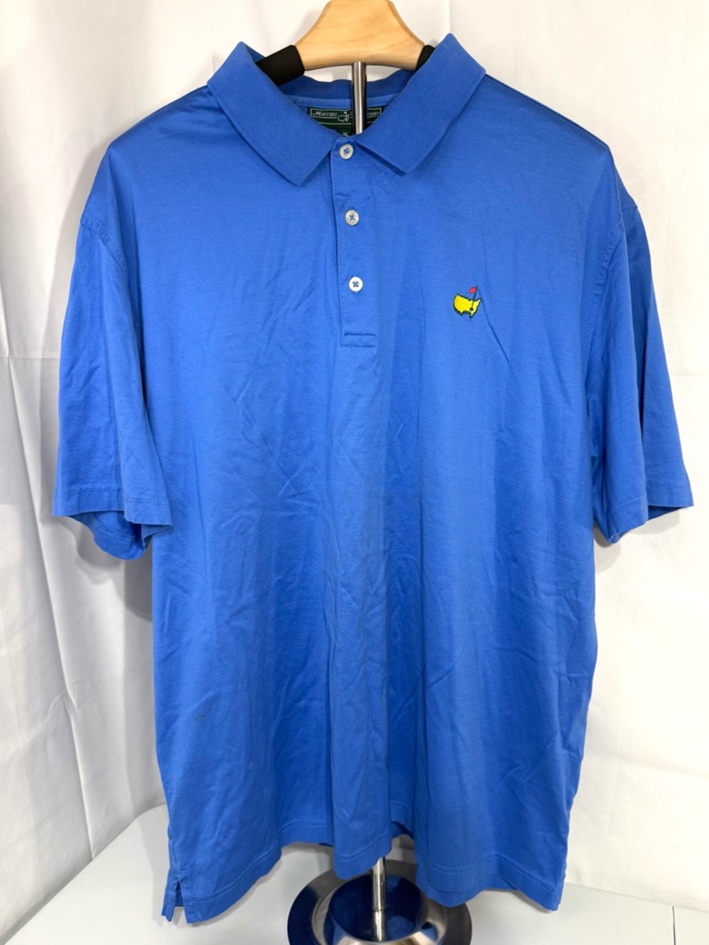 Masters Collection Polo Shirt Blue Augusta National Golf Logo Men XL Pima Cotton
